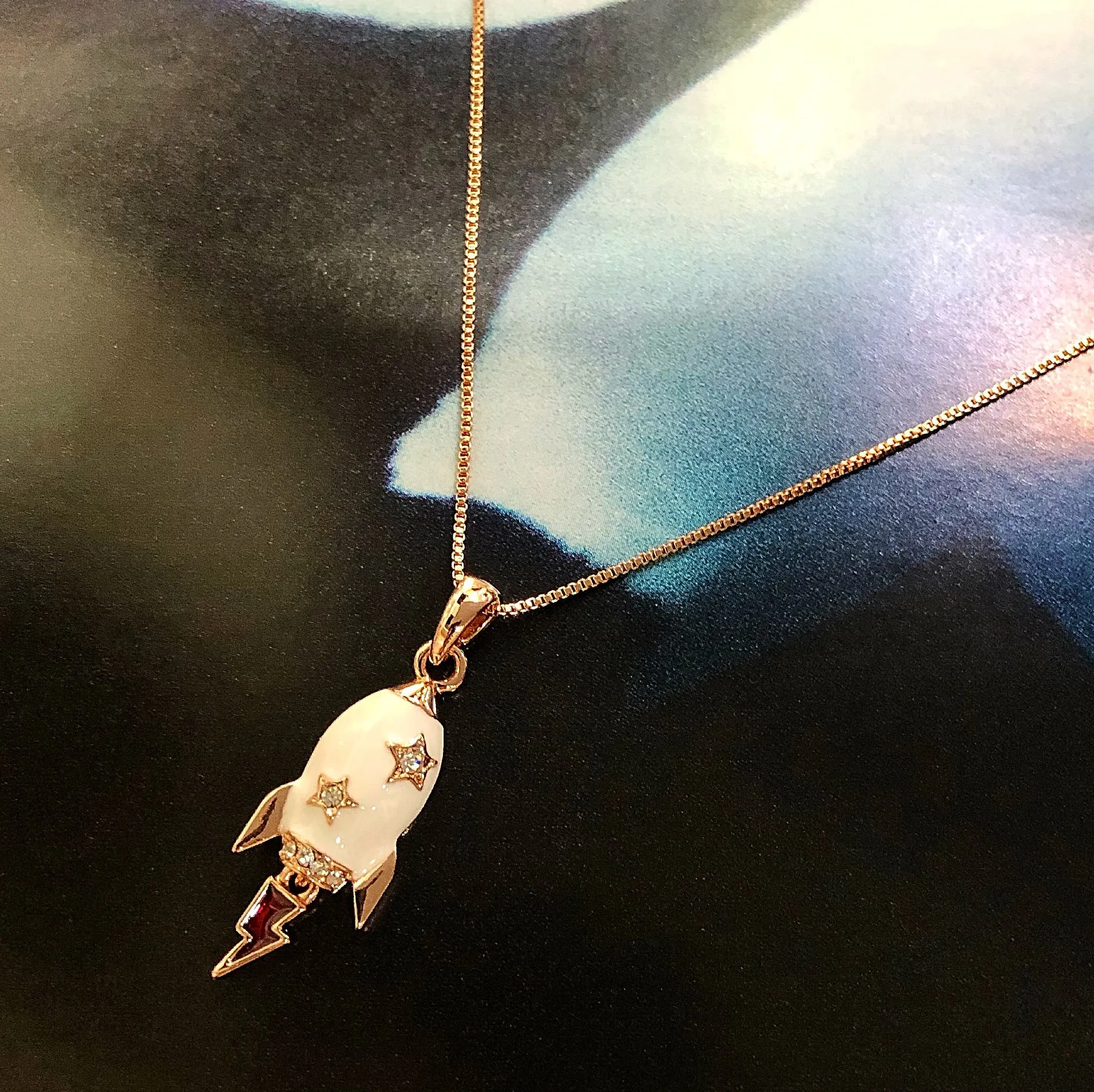 Rocket Earrings and Short Chain Necklace