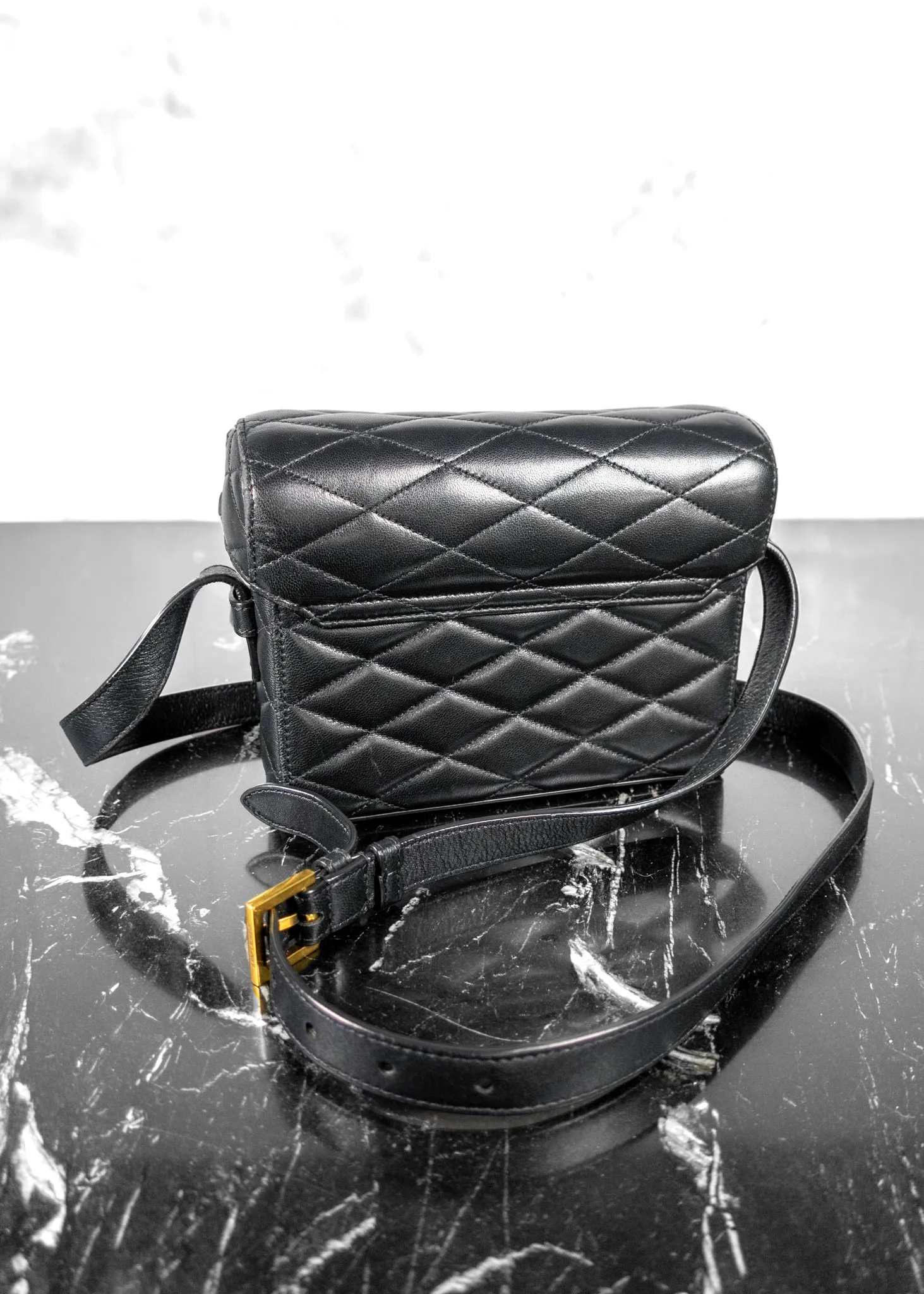 Saint Laurent June Diamond-Quilt Crossbody Bag