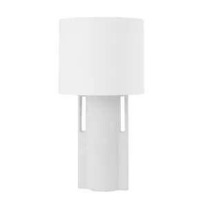 Sidney Table Lamp Ceramic Matte White Speck with Aged Brass Accents Sidney Table Lamp Ceramic Matte White Speck with Aged Brass Accents