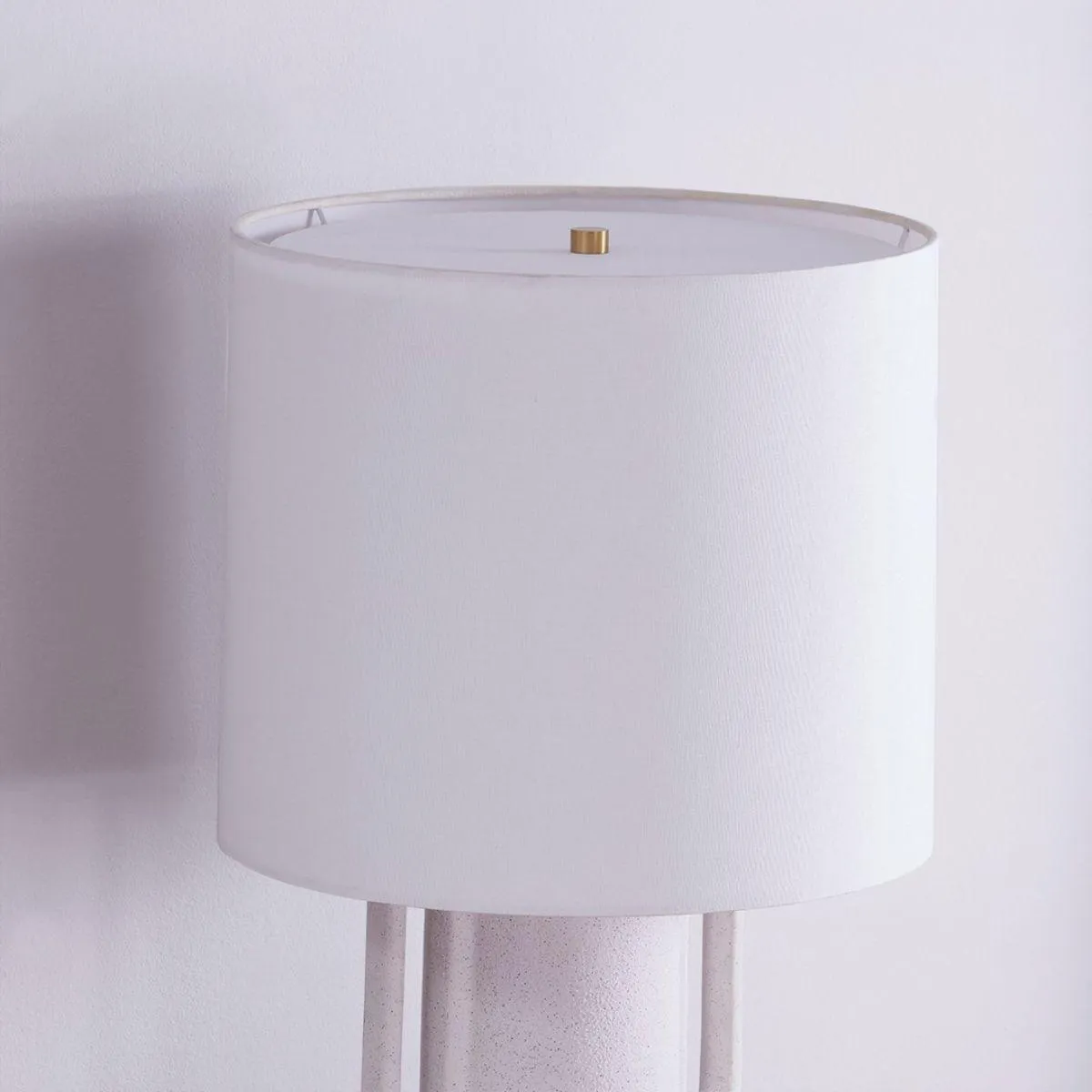 Sidney Table Lamp Ceramic Matte White Speck with Aged Brass Accents
