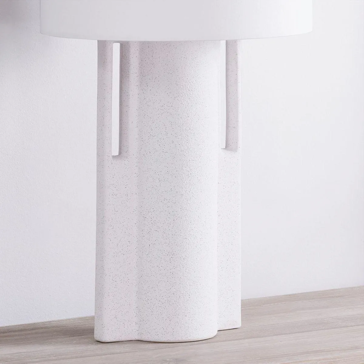 Sidney Table Lamp Ceramic Matte White Speck with Aged Brass Accents