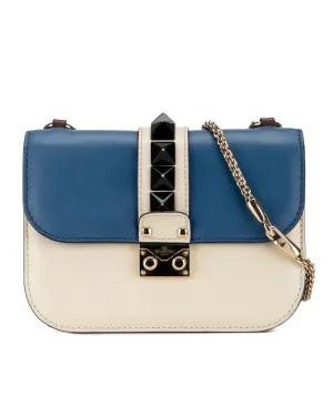 Small Tricolor Rockstud Glam Lock Crossbody Bag with Chain Strap Small Tricolor Rockstud Glam Lock Crossbody Bag with Chain Strap