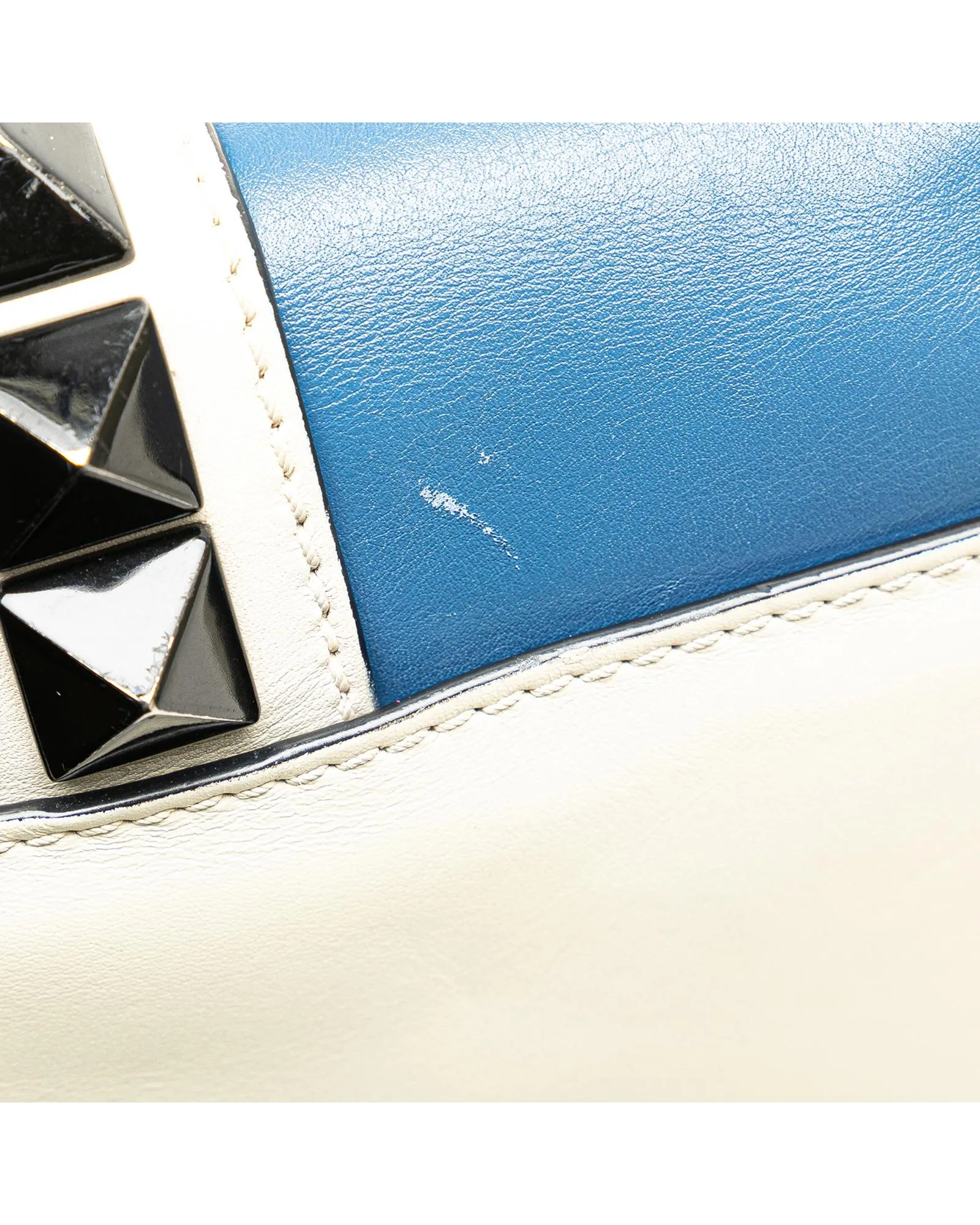 Small Tricolor Rockstud Glam Lock Crossbody Bag with Chain Strap