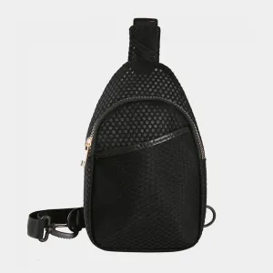 Solid Mesh Sling Bag Black Solid Mesh Sling Bag Black