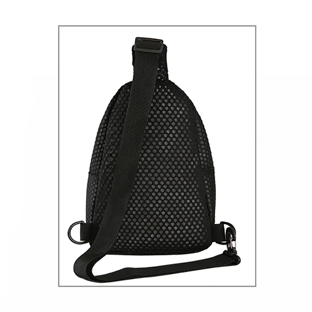 Solid Mesh Sling Bag Black