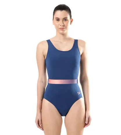 Speedo Women's Recycled Endurance  Belted U Back One Piece Swimwear