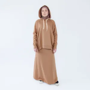 Sport Hijab Style: "Milk Coffee", Tracksuit - Hoodie with Skirt Sport Hijab Style: "Milk Coffee", Tracksuit - Hoodie with Skirt