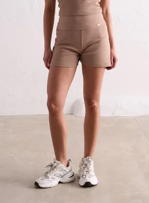 Toffee Melange Ease Ribbed Shorts Toffee Melange Ease Ribbed Shorts