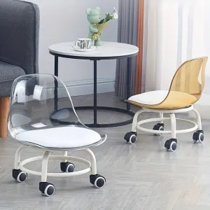 TRANSPARENT HEAVY DUTY MOVABLE CHAIR WITH WHEELS TRANSPARENT HEAVY DUTY MOVABLE CHAIR WITH WHEELS