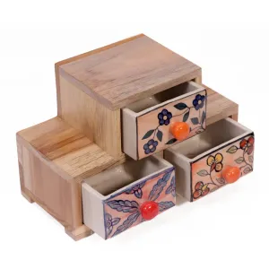 Triple Tower Drawer Wide Handmade Ceramic Organizer Triple Tower Drawer Wide Handmade Ceramic Organizer