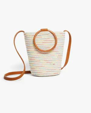 Tulana Embroidered Bucket Bag | White / Pink Tulana Embroidered Bucket Bag | White / Pink