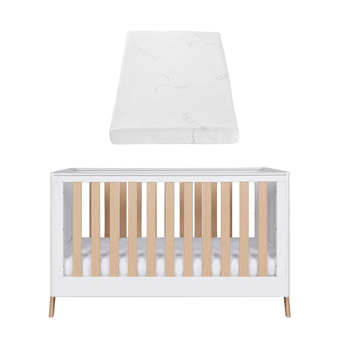 Tutti Bambini Fuori Cot Bed - White/Light Oak