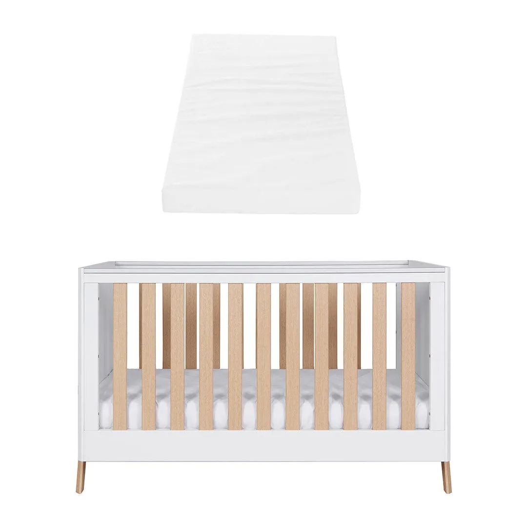 Tutti Bambini Fuori Cot Bed - White/Light Oak