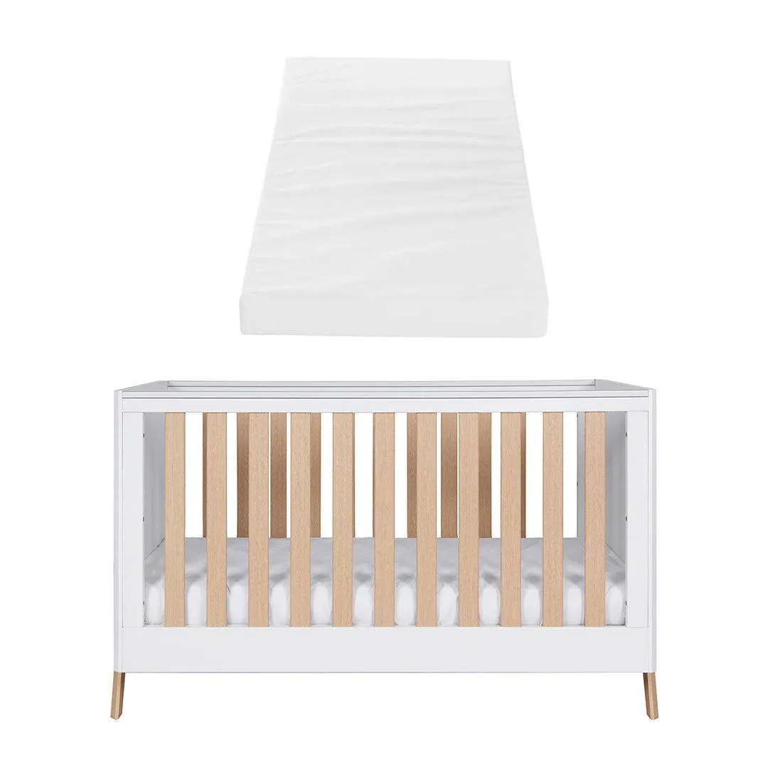 Tutti Bambini Fuori Cot Bed - White/Light Oak
