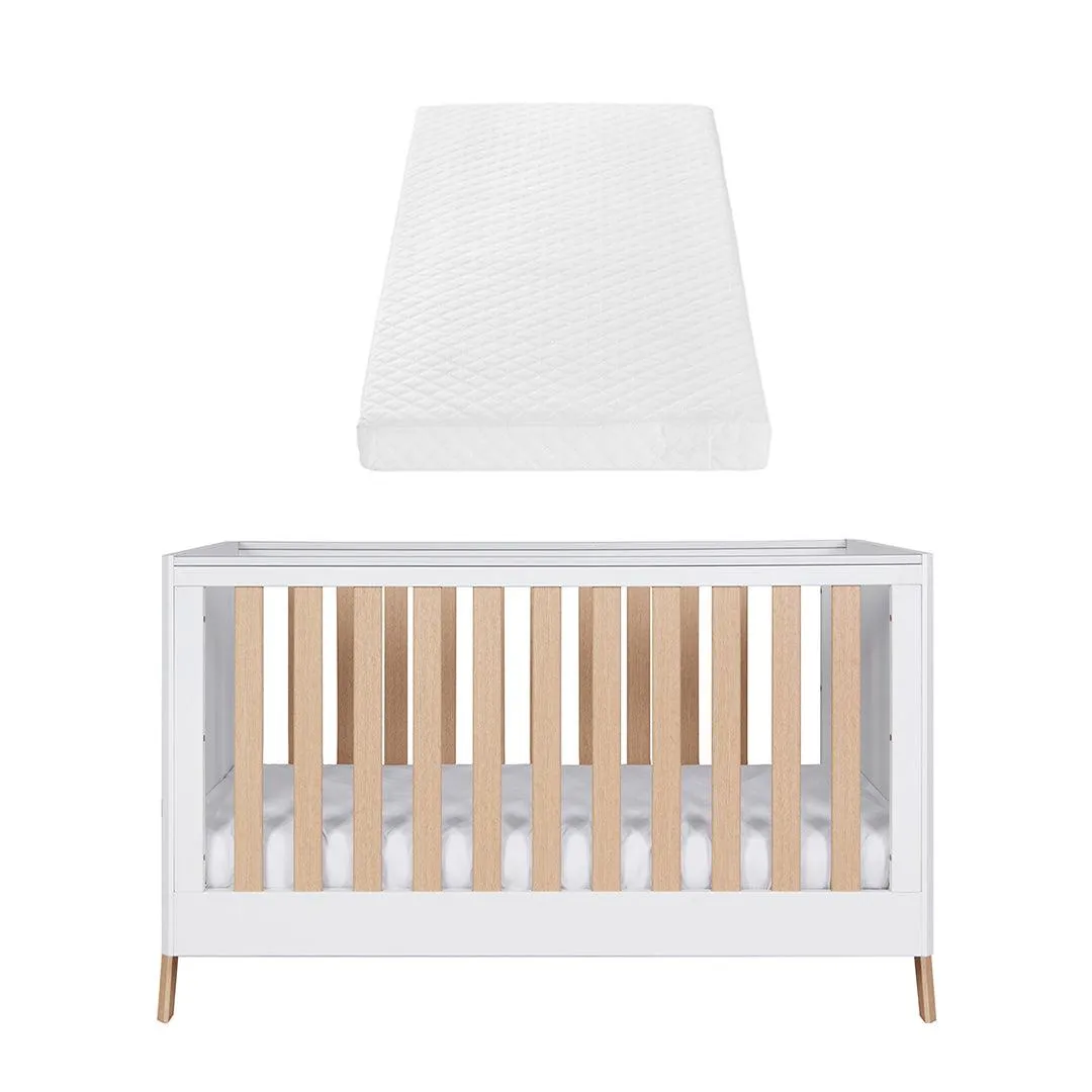 Tutti Bambini Fuori Cot Bed - White/Light Oak