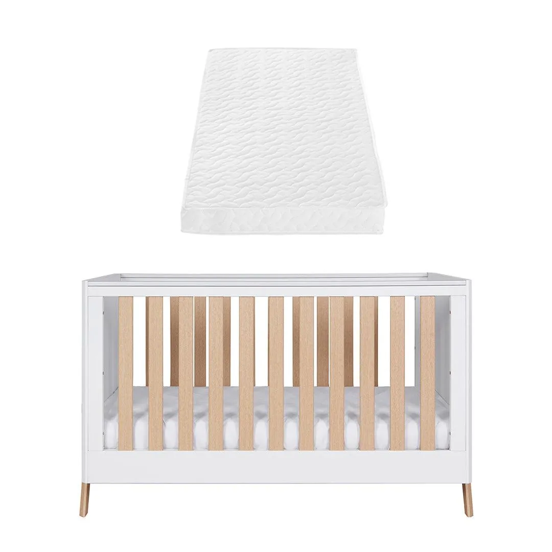 Tutti Bambini Fuori Cot Bed - White/Light Oak