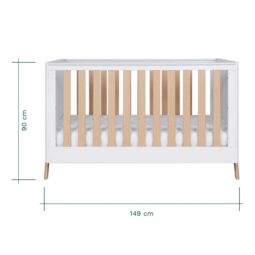 Tutti Bambini Fuori Cot Bed - White/Light Oak