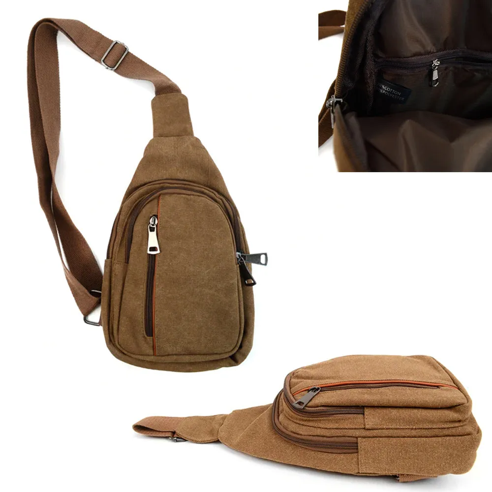 Unisex Crossbody Shoulder Chest Cycle Sling Bag Daily Travel Canvas Backpack New