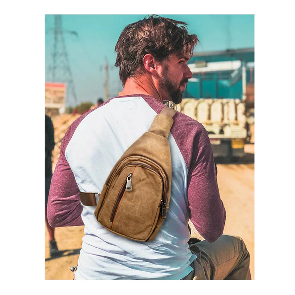 Unisex Crossbody Shoulder Chest Cycle Sling Bag Daily Travel Canvas Backpack New