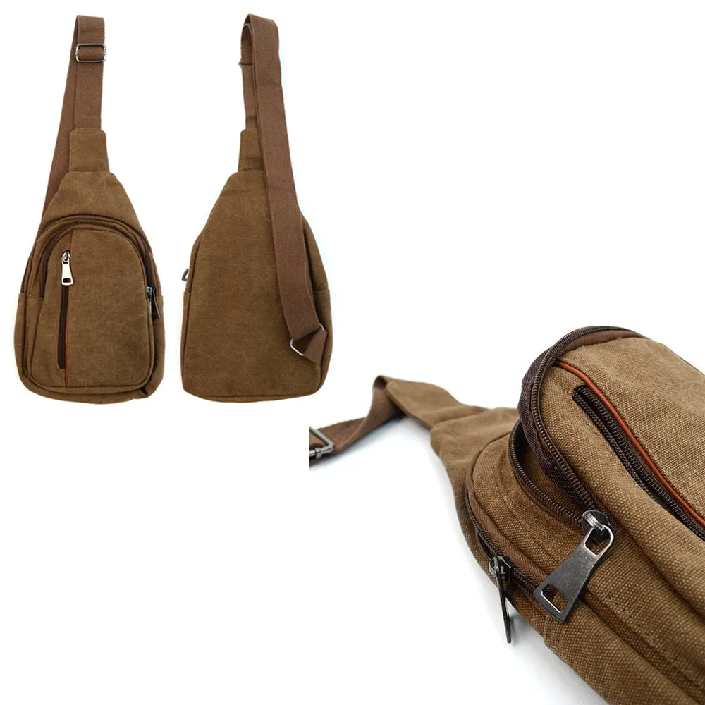 Unisex Crossbody Shoulder Chest Cycle Sling Bag Daily Travel Canvas Backpack New