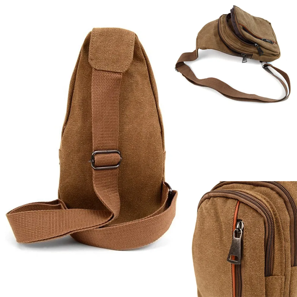 Unisex Crossbody Shoulder Chest Cycle Sling Bag Daily Travel Canvas Backpack New