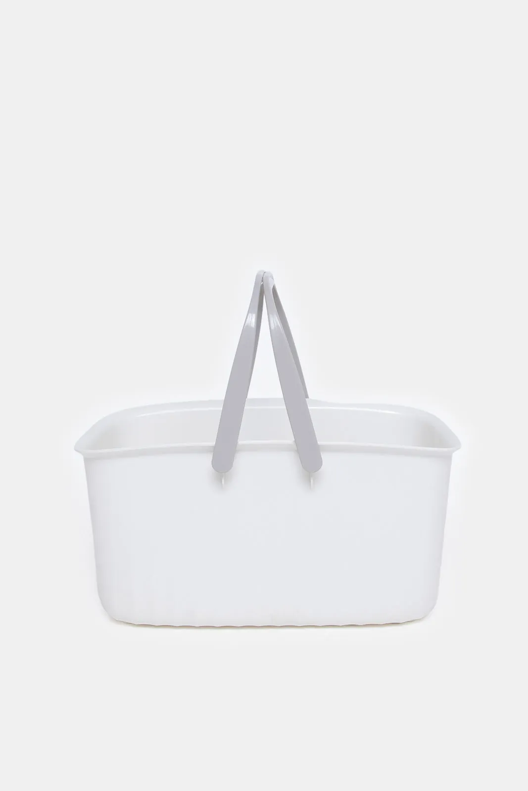 White Storage Basket With Handle