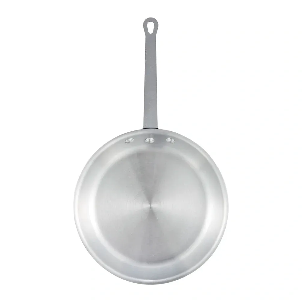 Winco AFP-14S Aluminum Frying Pan with Solid Metal Handle, 14"