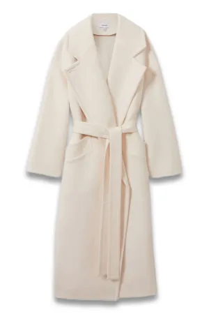 Wool-Blend Blindseam Coat in Cream Wool-Blend Blindseam Coat in Cream