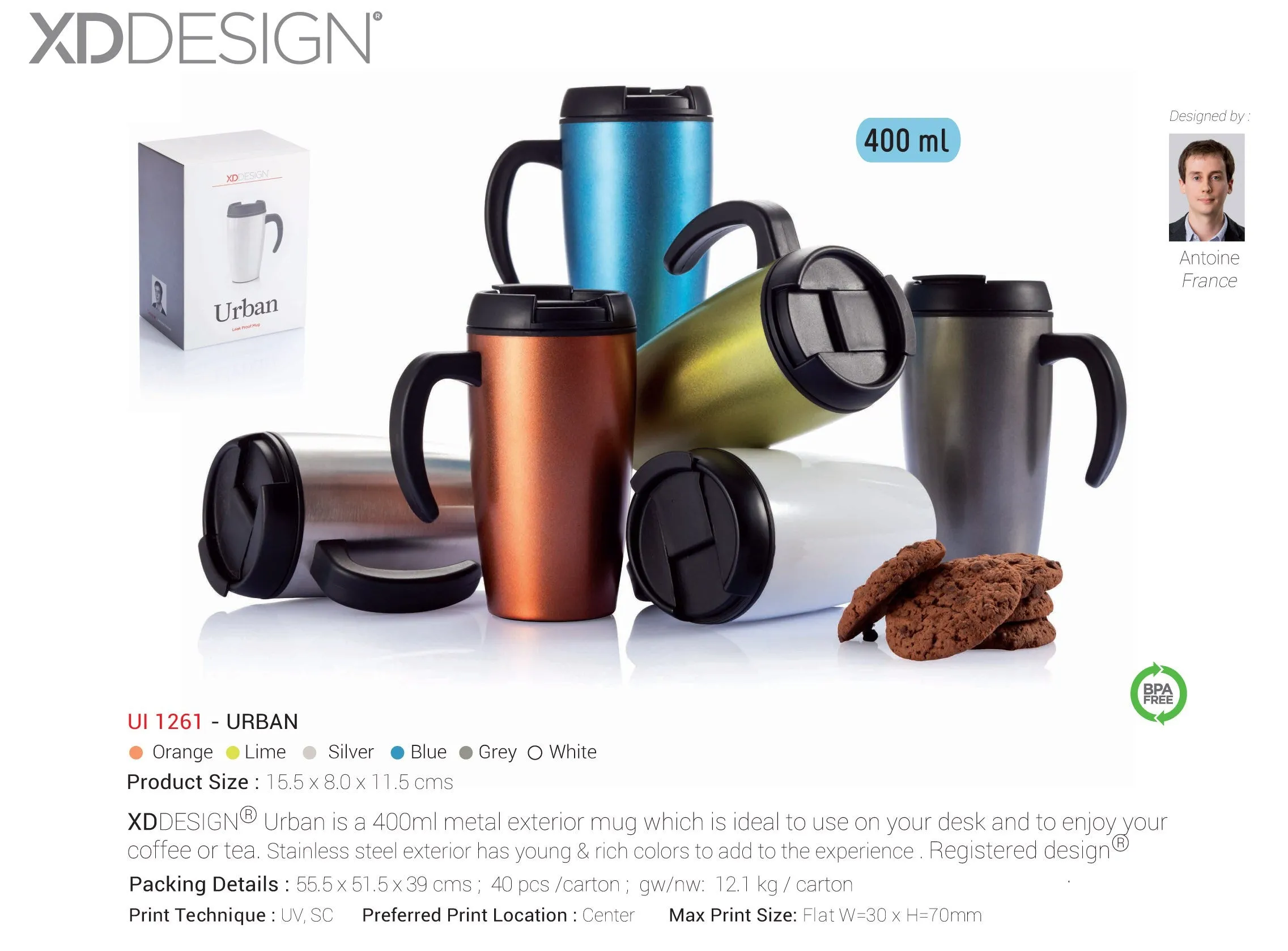 XD DESIGN Urban Stainless Steel Mug