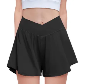 Zaclotre Girls Flowy Shorts with Spandex Liner V Crossover 2 in 1 Athletic Running Shorts with Pockets Kids Butterfly Skorts Black Zaclotre Girls Flowy Shorts with Spandex Liner V Crossover 2 in 1 Athletic Running Shorts with Pockets Kids Butterfly Skorts Black